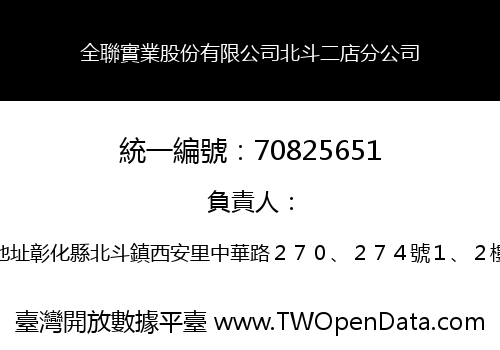 全聯實業股份有限公司北斗二店分公司
