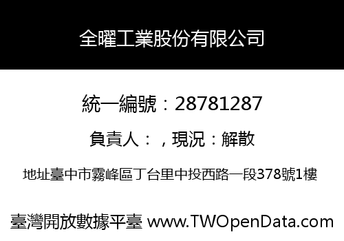 全曜工業股份有限公司