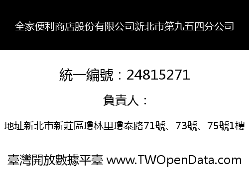 全家便利商店股份有限公司新北市第九五四分公司