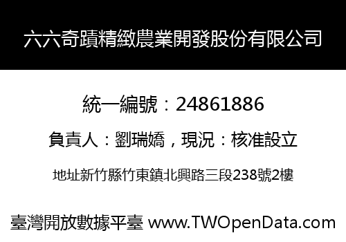 六六奇蹟精緻農業開發股份有限公司