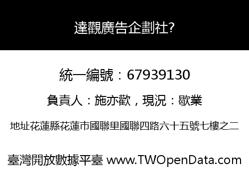 達觀廣告企劃社?