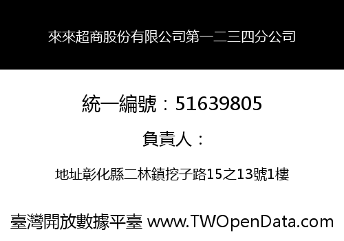 來來超商股份有限公司第一二三四分公司