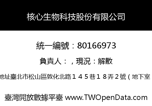 核心生物科技股份有限公司