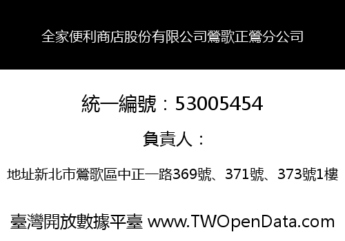 全家便利商店股份有限公司鶯歌正鶯分公司