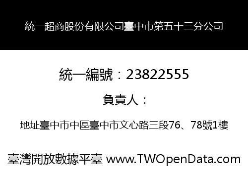 統一超商股份有限公司臺中巿第五十三分公司