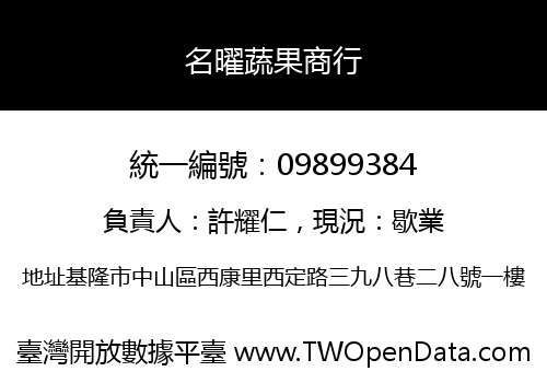 名曜蔬果商行