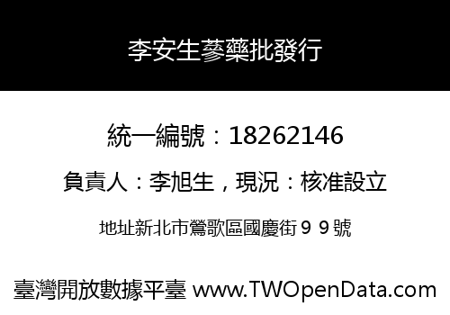 李安生蔘藥批發行