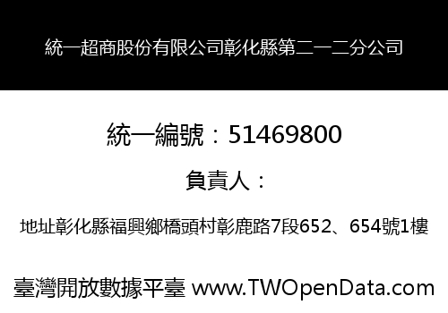 統一超商股份有限公司彰化縣第二一二分公司
