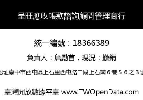 呈旺應收帳款諮詢顧問管理商行
