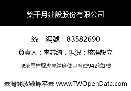 築千月建設股份有限公司