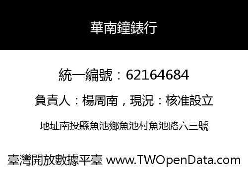 華南鐘錶行