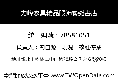 力峰家具精品服飾藝雜書店