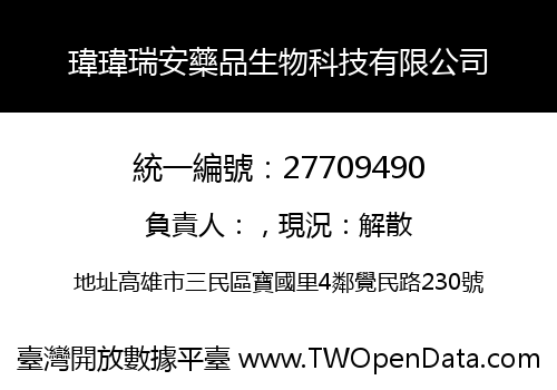 瑋瑋瑞安藥品生物科技有限公司