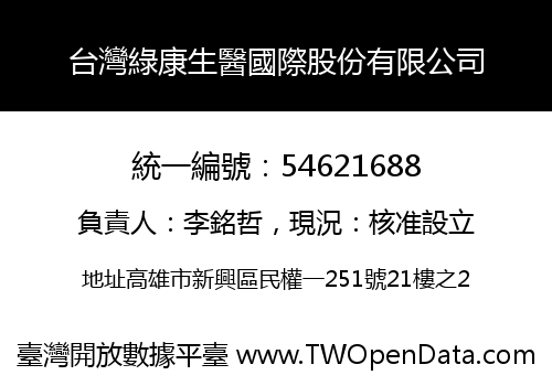 台灣綠康生醫國際股份有限公司