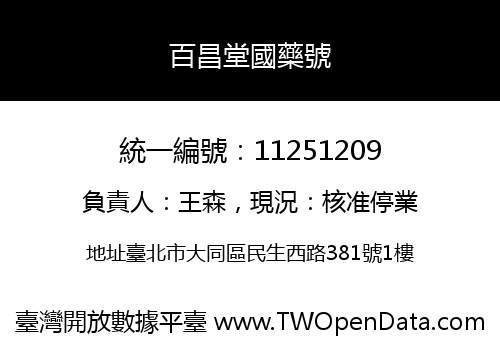 百昌堂國藥號