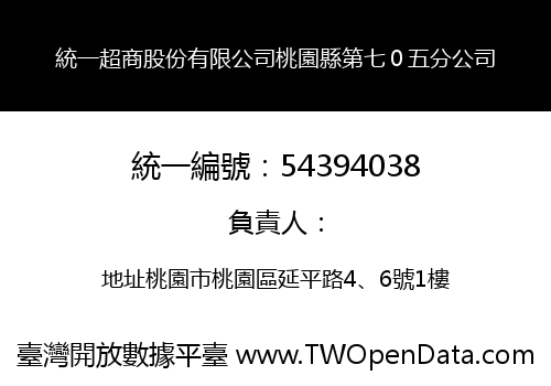 統一超商股份有限公司桃園縣第七０五分公司