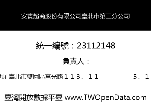 安賓超商股份有限公司臺北巿第三分公司