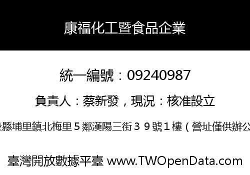 康福化工暨食品企業