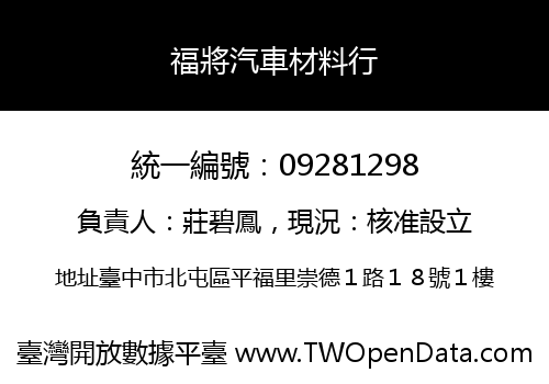 福將汽車材料行