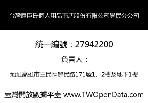 台灣屈臣氏個人用品商店股份有限公司覺民分公司