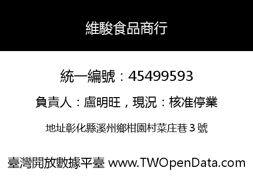 維駿食品商行