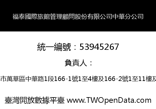 福泰國際旅館管理顧問股份有限公司中華分公司