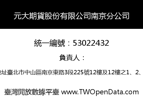 元大期貨股份有限公司南京分公司