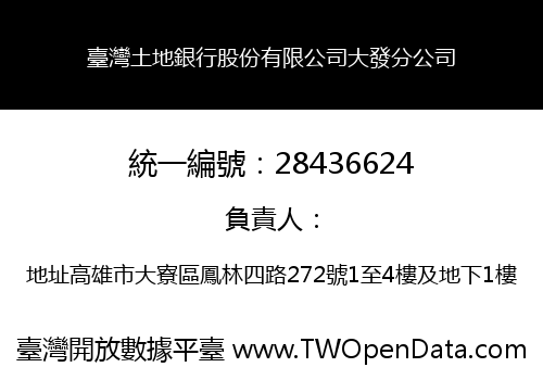 臺灣土地銀行股份有限公司大發分公司