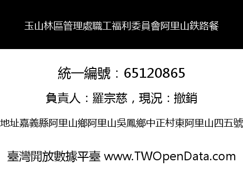 玉山林區管理處職工福利委員會阿里山鉄路餐