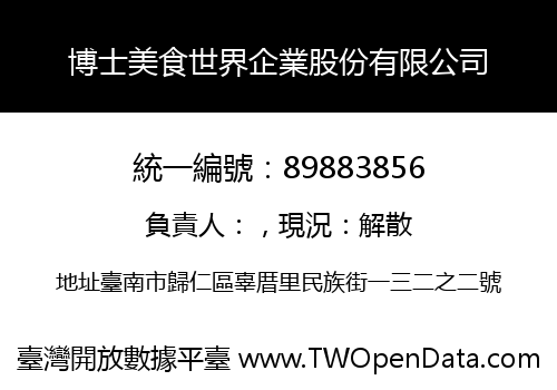 博士美食世界企業股份有限公司