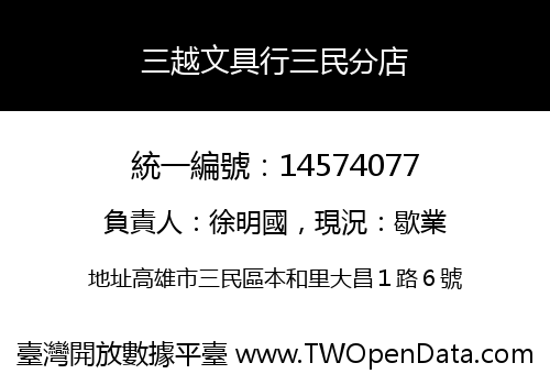 三越文具行三民分店