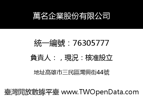 萬名企業股份有限公司