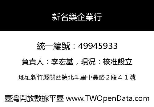 新名樂企業行