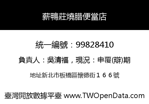 薪鴨莊燒腊便當店