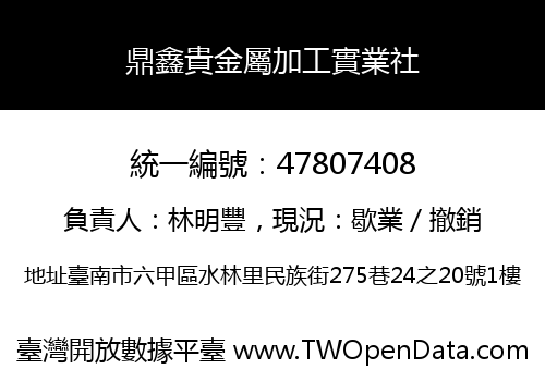 鼎鑫貴金屬加工實業社