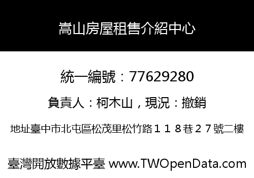 嵩山房屋租售介紹中心