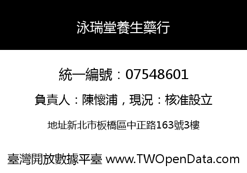泳瑞堂養生藥行