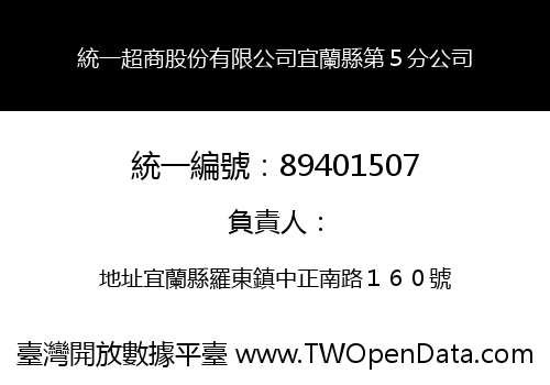 統一超商股份有限公司宜蘭縣第５分公司
