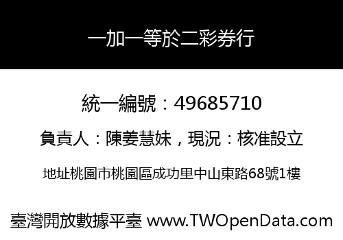 一加一等於二彩券行