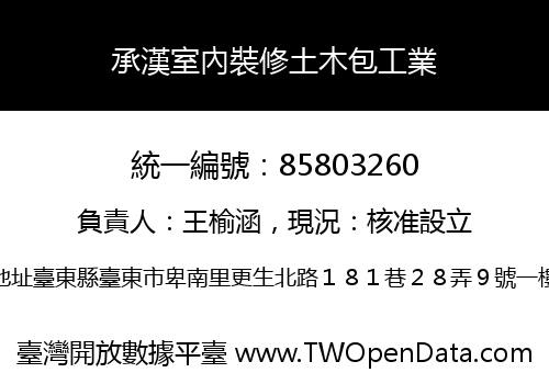 承漢室內裝修土木包工業