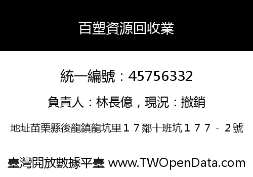 百塑資源回收業