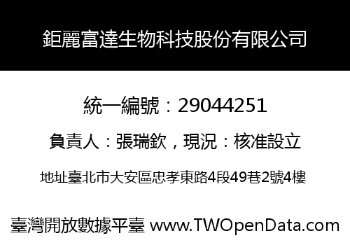 鉅麗富達生物科技股份有限公司