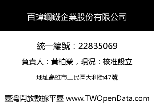 百瑋鋼鐵企業股份有限公司