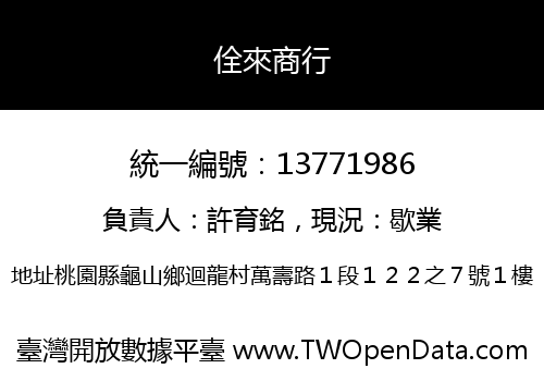 佺來商行