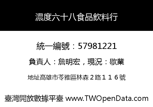 濃度六十八食品飲料行