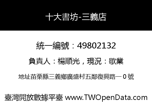 十大書坊-三義店