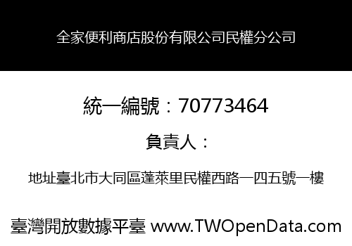 全家便利商店股份有限公司民權分公司