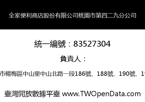 全家便利商店股份有限公司桃園市第四二九分公司