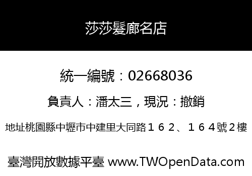 莎莎髮廊名店