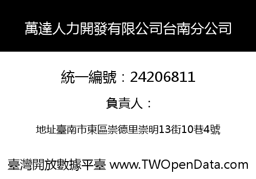 萬達人力開發有限公司台南分公司